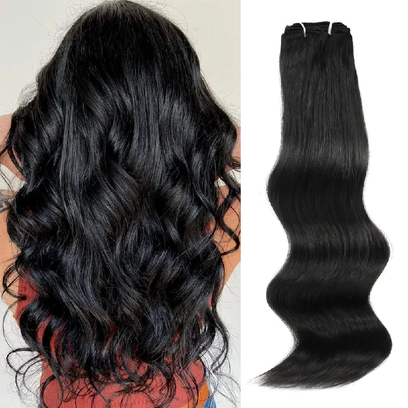 105G Jet Black 1# Clip in Hair Extensions 14inch