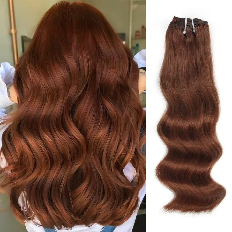 105G Platinum Dark Auburn 33# Clip in Hair Extensions