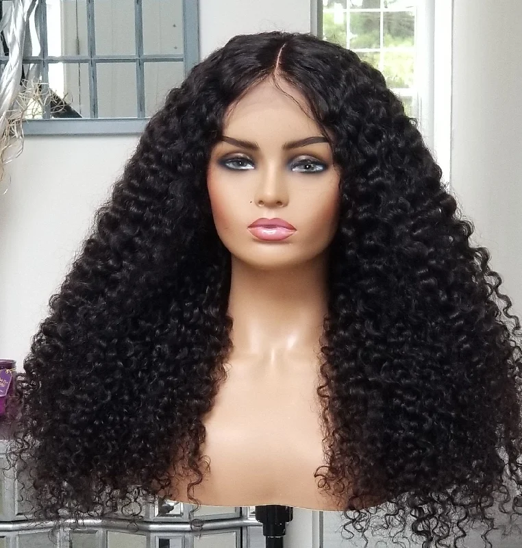 100% Humanhair lace closure wig deep/kinkiy curly