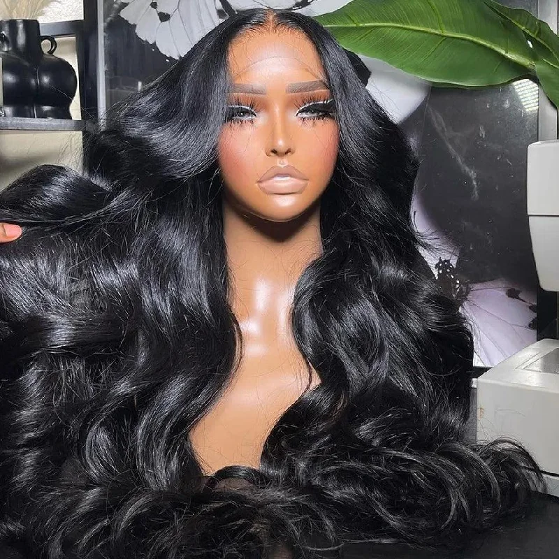 13x4 13x6 Transparent Lace Frontal Wig Body Wave Virgin Human Hair