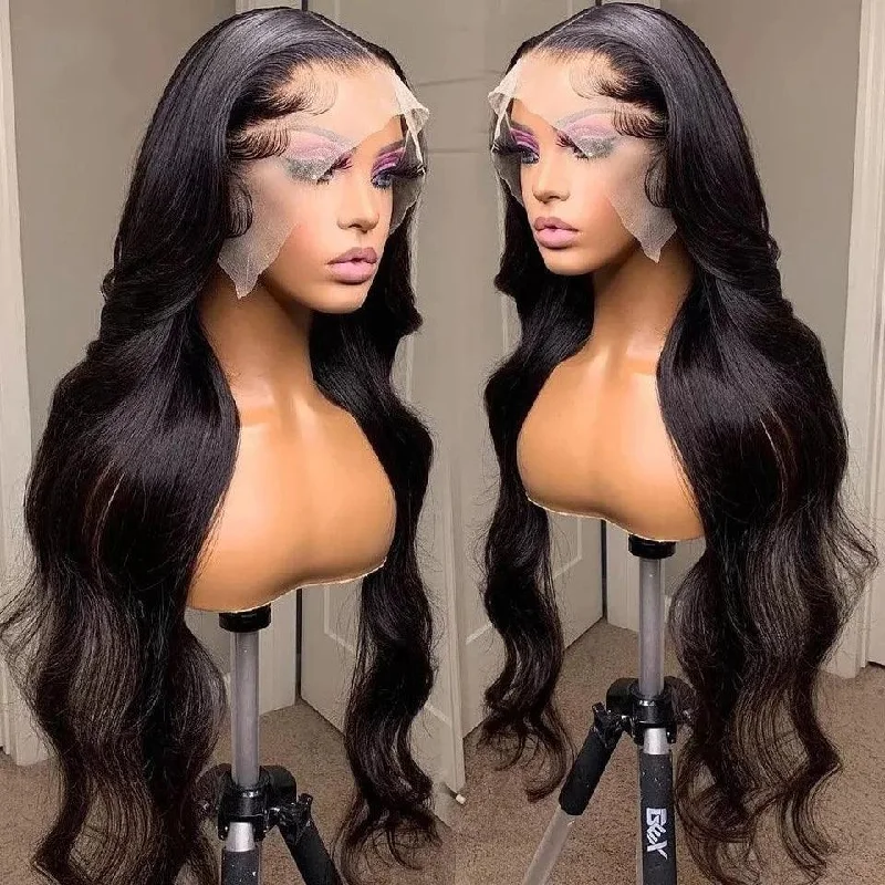 13x4 13x6 Transparent Lace Frontal Wig Body Wave Virgin Human Hair