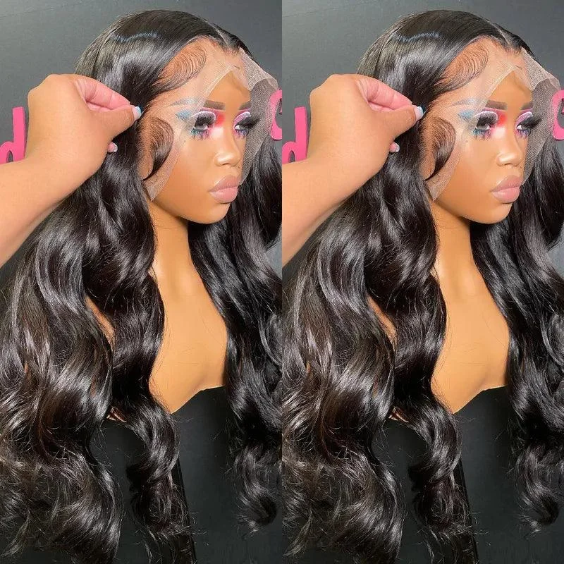 13x4 13x6 Transparent Lace Frontal Wig Body Wave Virgin Human Hair