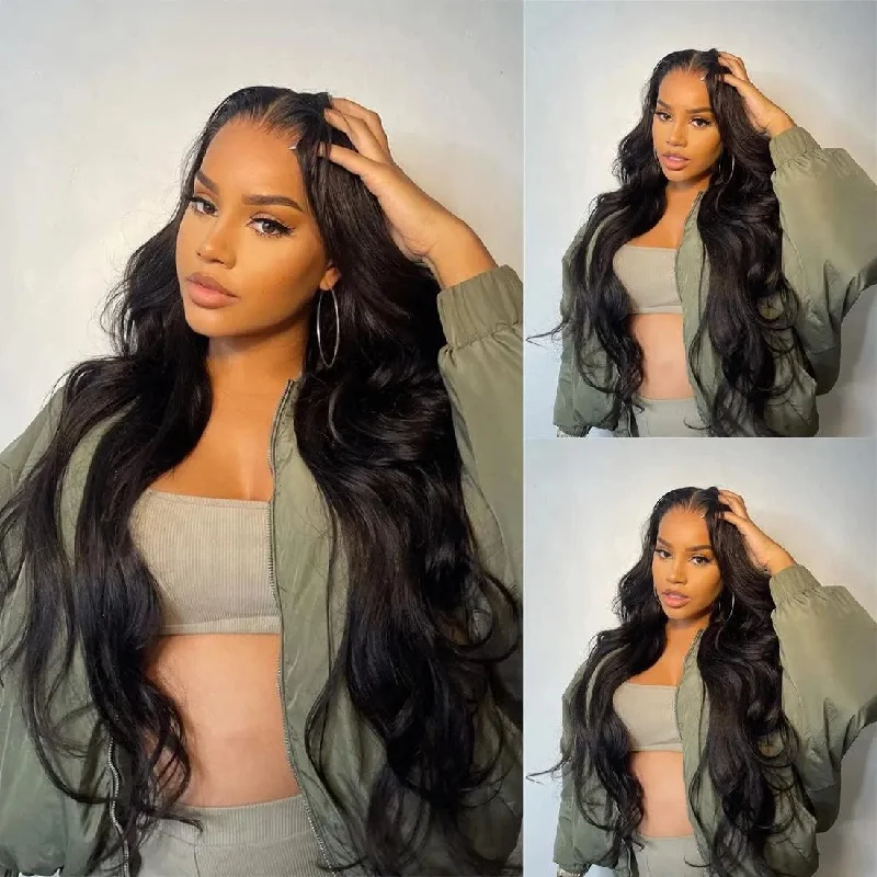 13x4 13x6 Transparent Lace Frontal Wig Body Wave Virgin Human Hair