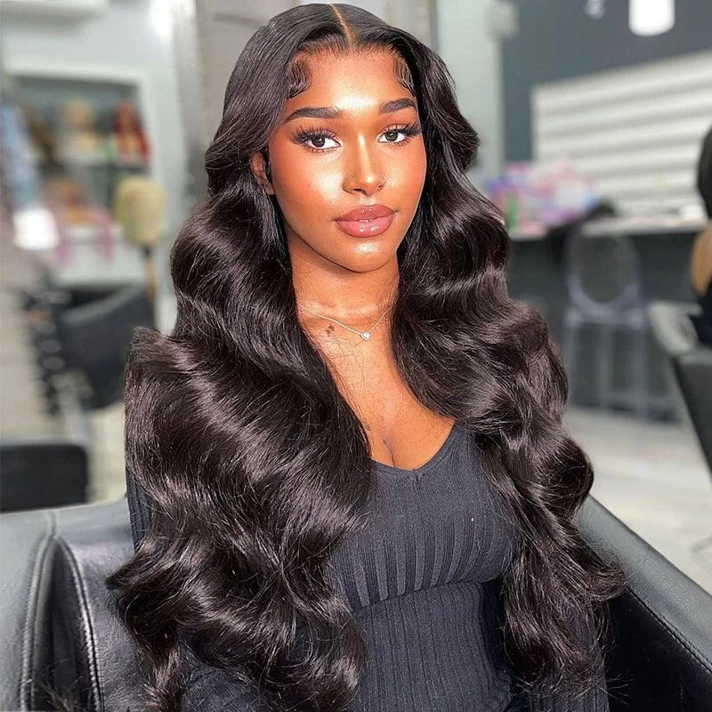 13x4 13x6 Transparent Lace Frontal Wig Body Wave Virgin Human Hair