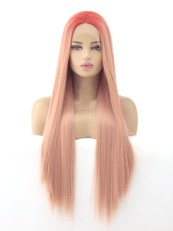 26"" Rooted Pink Lace Front Wig 487