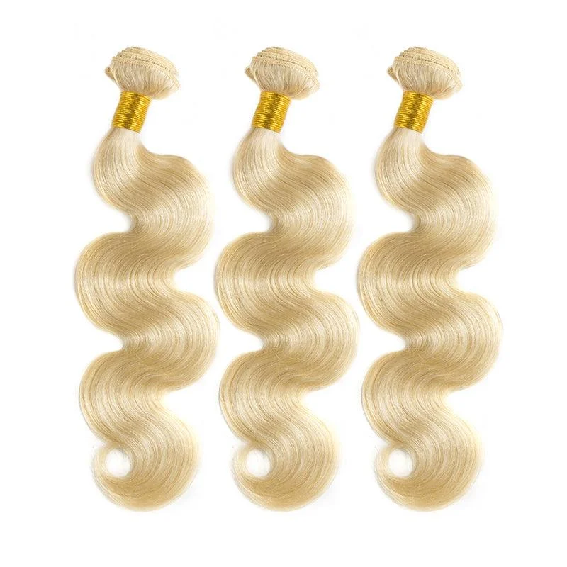 #613 Blonde Body Wave Virgin Human Hair Bundle Deal With Closure Frontal