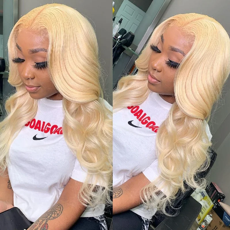 Body Wave 613 Blonde Color Bundles with 4x4 Lace Closure Human Virgin Hair -OQHAIR