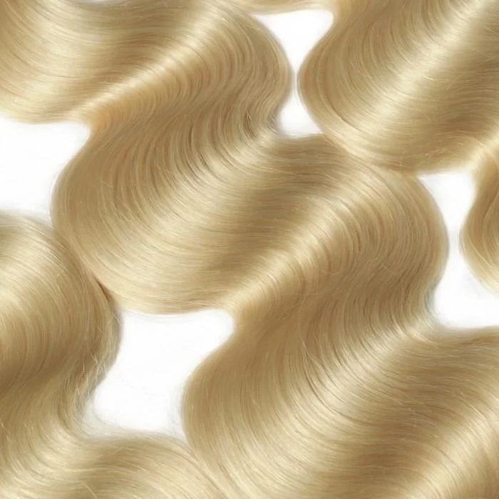 Body Wave 613 Blonde Color Bundles with 4x4 Lace Closure Human Virgin Hair -OQHAIR