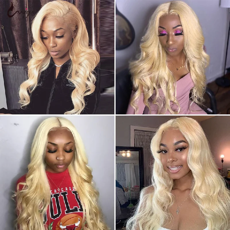 Body Wave 613 Blonde Color Bundles with 4x4 Lace Closure Human Virgin Hair -OQHAIR