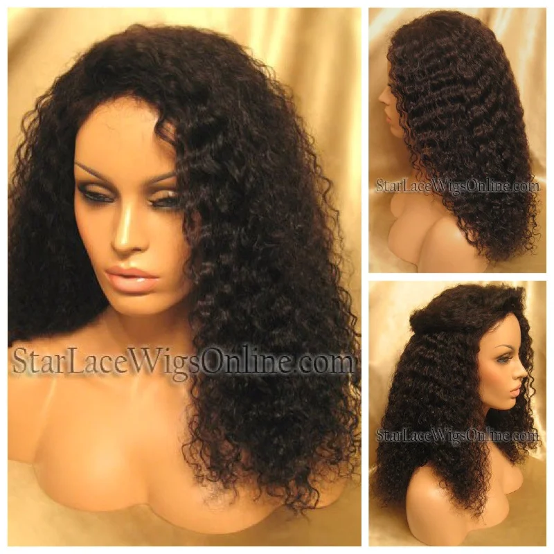 Curly Indian Remy Lace Front Wig - Stock - Bianca