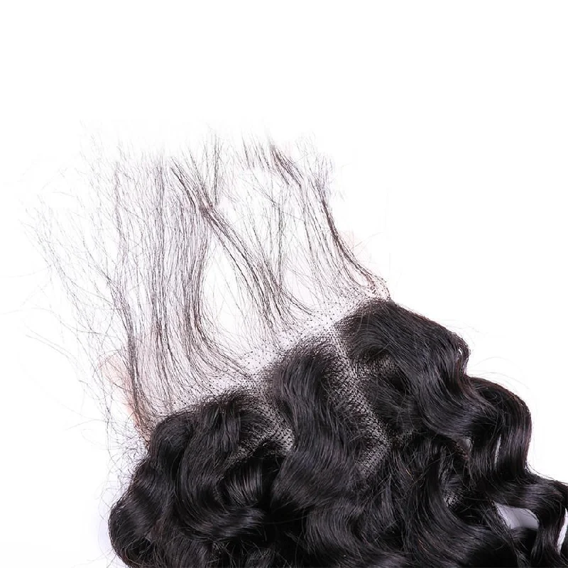 Deep Wave 3 Bundles with 4*4 Lace Closure Human Virgin Hair -OQHAIR