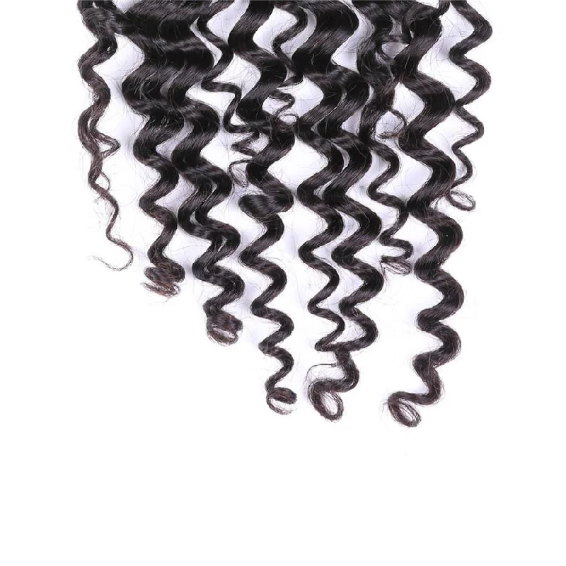 Deep Wave 3 Bundles with 4*4 Lace Closure Human Virgin Hair -OQHAIR