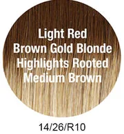 14/26/R10 | Red Blonde with Gold Blonde highlights and Light Brown roots