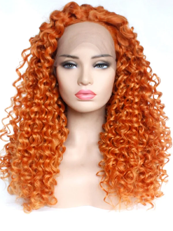 Ginger Auburn Curly Lace Front Wig 594