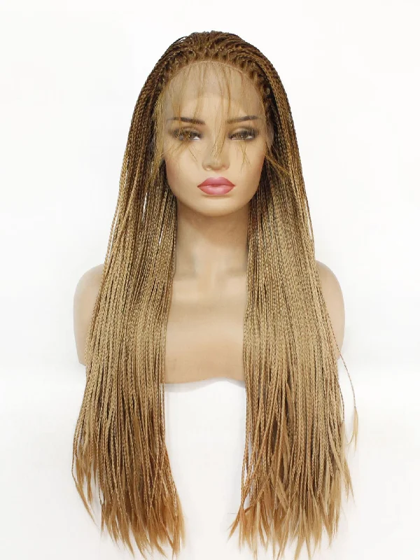 Gradient Brown Braided Lace Front Wig 442