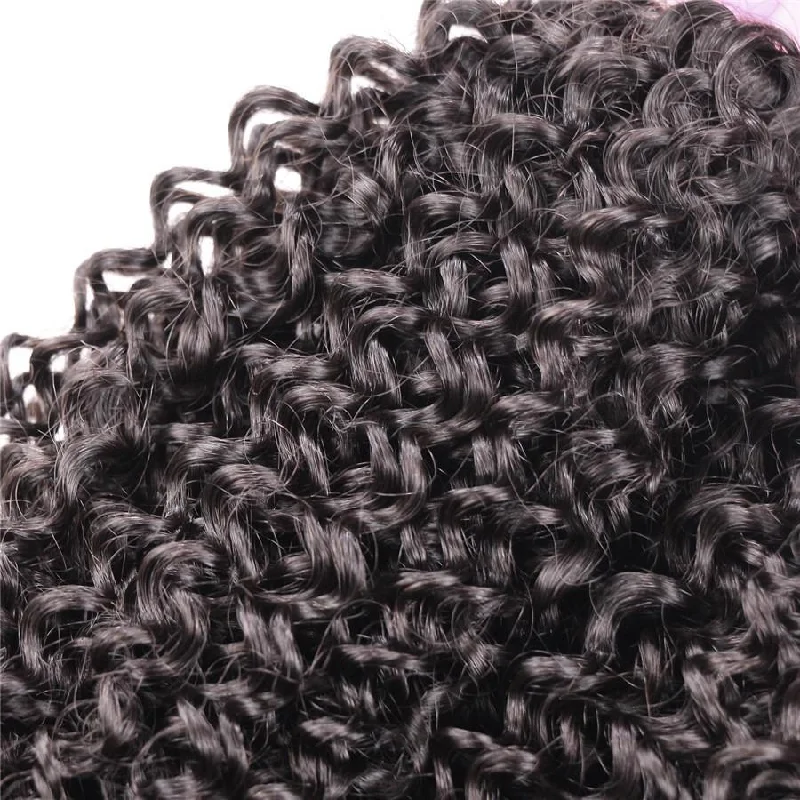 Kinky Curly 3 Bundles with 4*4 Lace Closure Human Virgin Hair -OQHAIR