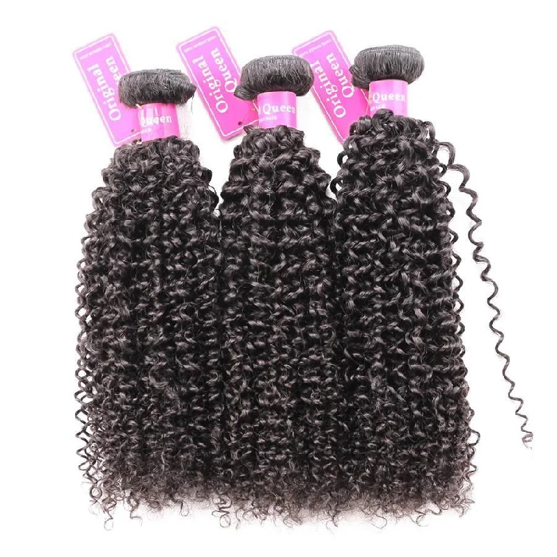 Kinky Curly 3 Bundles with 4*4 Lace Closure Human Virgin Hair -OQHAIR