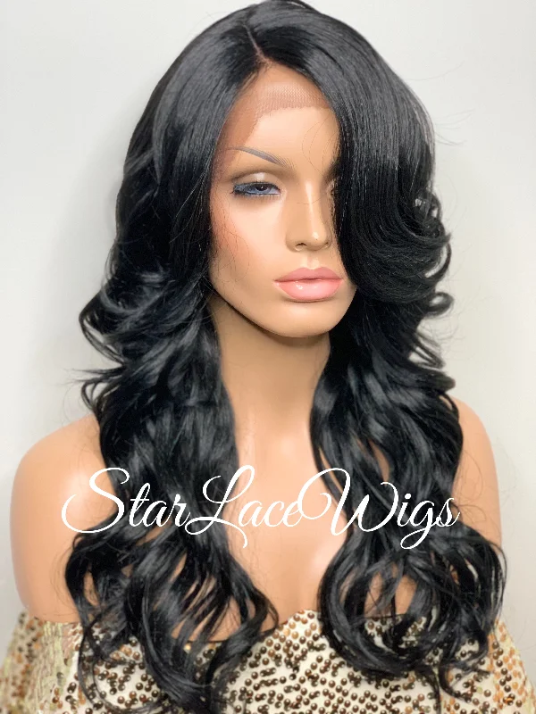 Long Loose Curl Synthetic Lace Front Wig Layers - Taylor