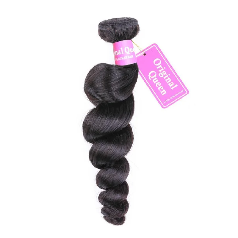 9A Loose Wave Human Hair 3 Bundles with 13*4 Lace Frontal Natural Black -OQHAIR