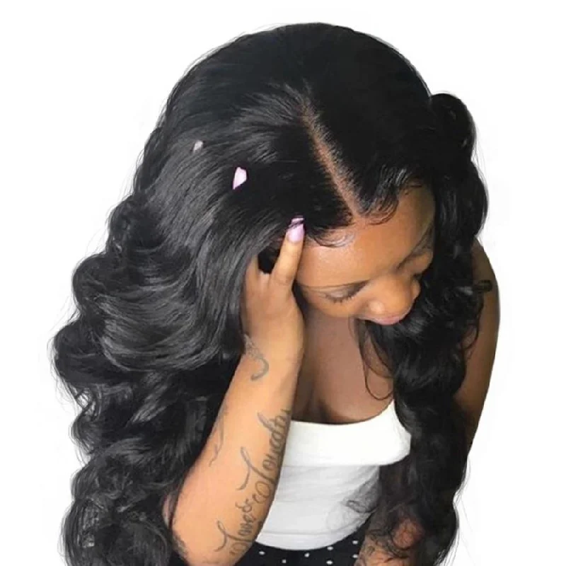 9A Loose Wave Human Hair 3 Bundles with 13*4 Lace Frontal Natural Black -OQHAIR