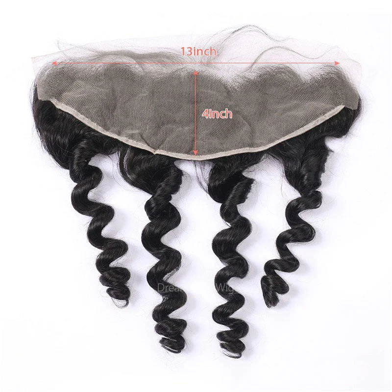 New Loose Wave Hair Bundles with Transparent Lace HD Lace 13x4 Lace Frontal