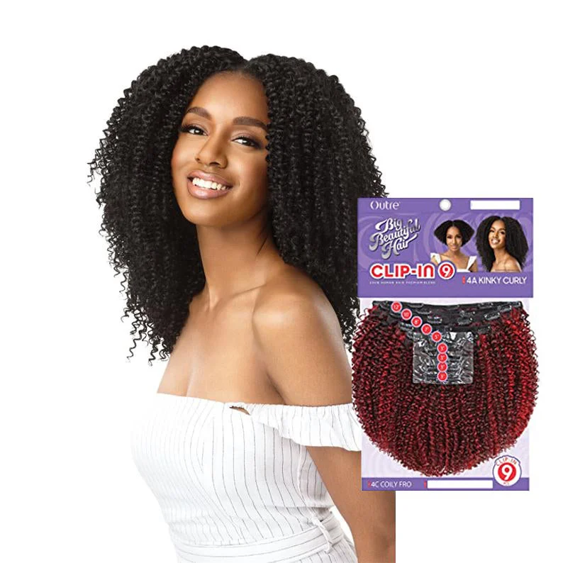 OUTRE Big Beautiful Hair Clip In 9pcs 4A Kinky Curly 10""