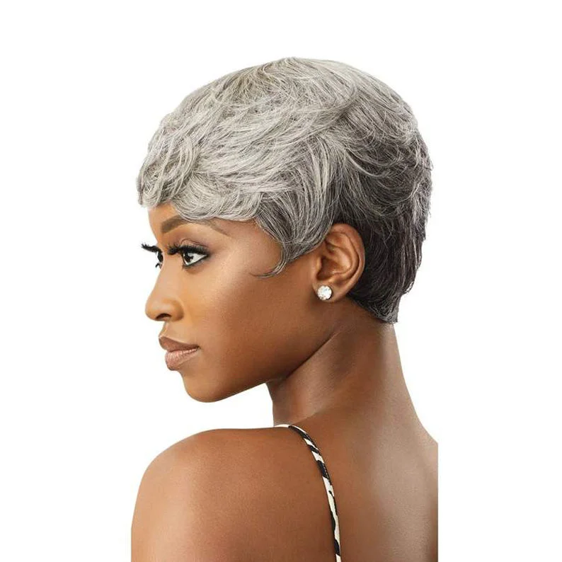 OUTRE Fab & Fly Gray Glamour 100% Unprocessed Human Hair Wig - ADDISON