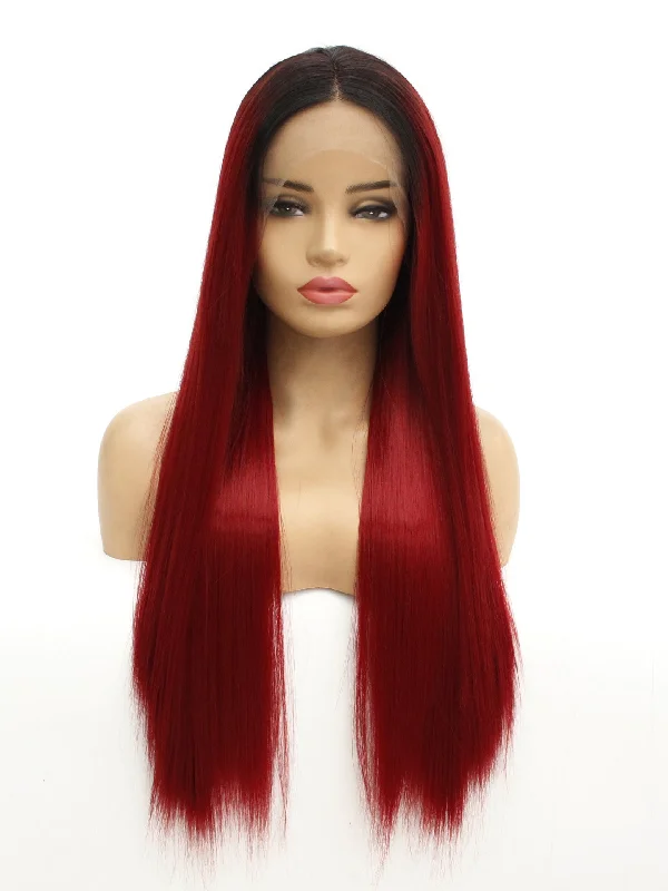 Rooted Red Lace Front Wig 627