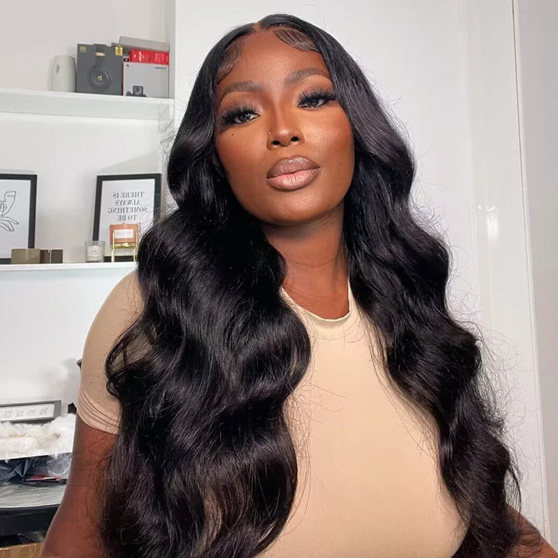 Soul Lady Long Body Wave 5x5 HD Lace Closure Wigs Real Virgin Human Hair Mid Part Glueless Wig