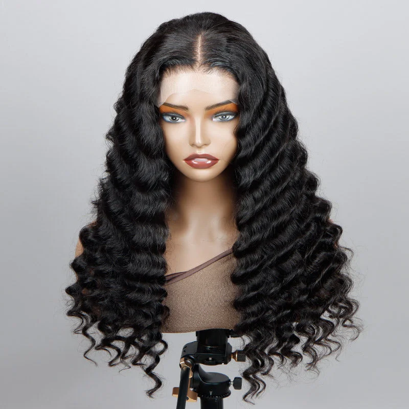 Soul Lady Loose Deep Wave 5x5 HD Lace Closure Wigs Real Virgin Human Hair Mid Part Glueless Wig