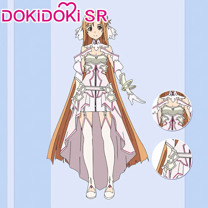 $5 Deposit =10% OFF Coupon DokiDoki-SR Anime Sword Art Online Cosplay Yuuki Asuna Costume Goddess Stacia SAO