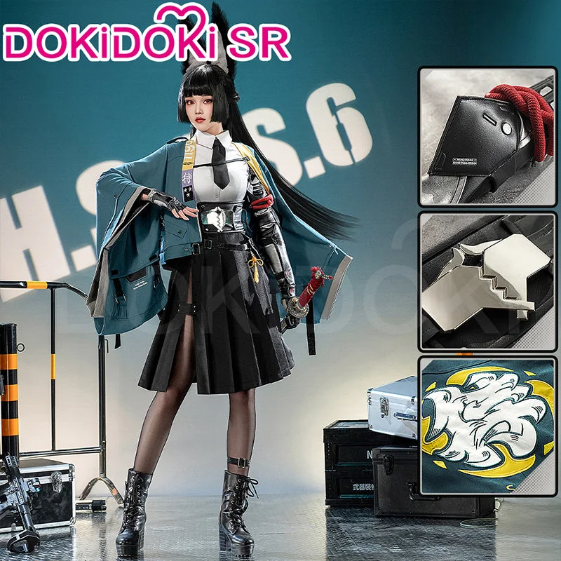 Dokidoki-SR Game Zenless Zone Zero Cosplay Hoshimi Miyabi Costume / Wig Long Straight Black Hair