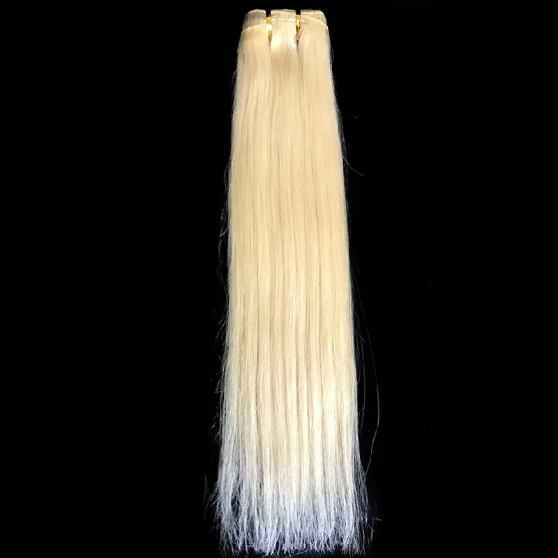 9A Malaysian Straight Human Hair Extension Platinum Blonde