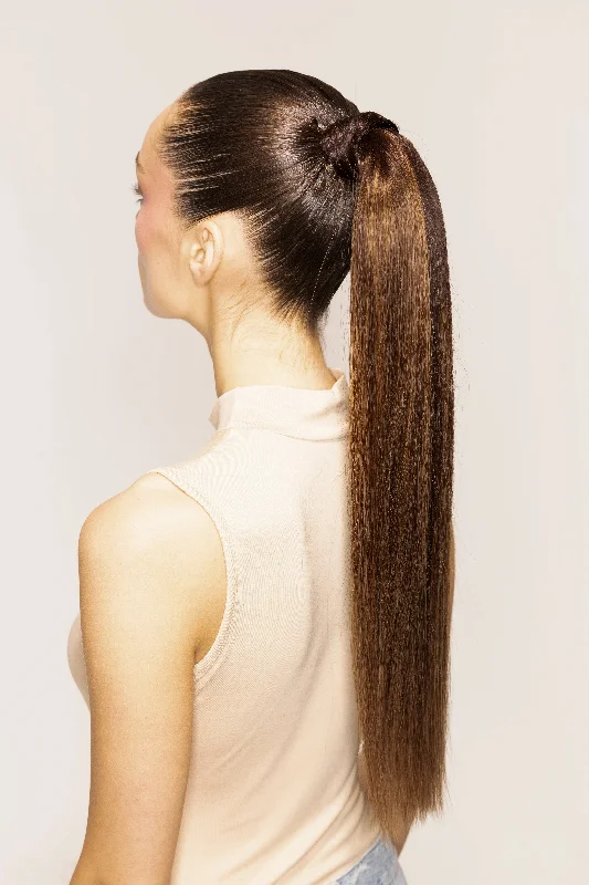 BELLAMI x Andrew Fitzsimons 20"" The Ponytail 100g Dark Honey Cocoa Highlight