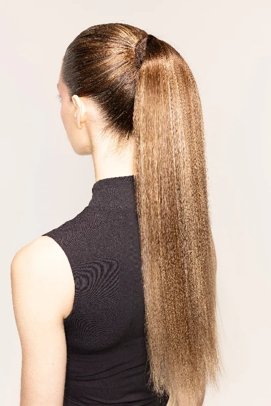 BELLAMI x Andrew Fitzsimons 20"" The Ponytail 100g Dirty Brunette Highlight