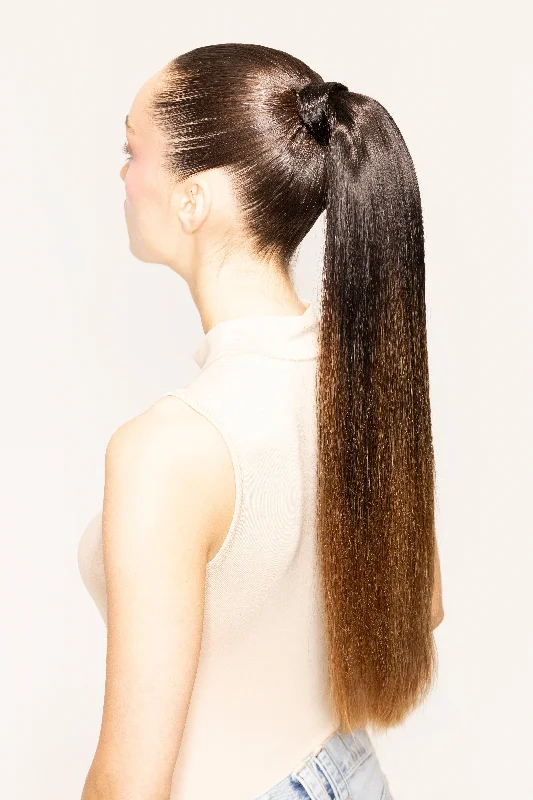 BELLAMI x Andrew Fitzsimons 24"" The Ponytail 120g Off Black/Chocolate Brown (1B/4) Balayage