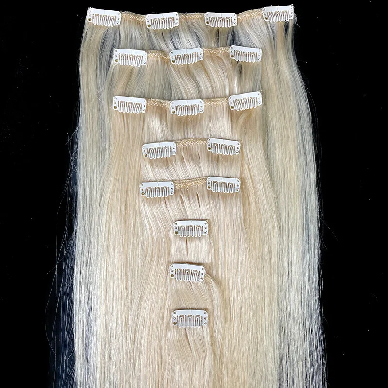 10A Straight Clip-In Human Hair Extension Color 613