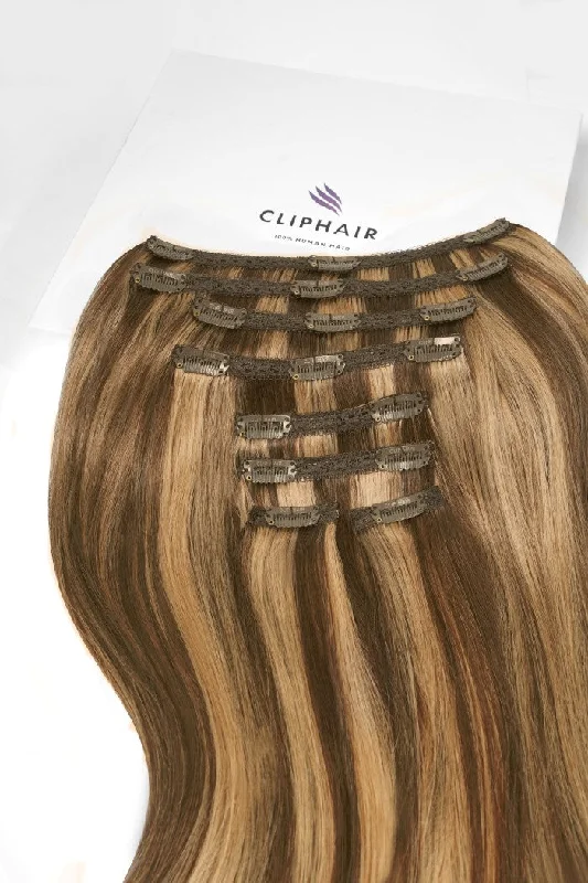 Chocolate Honey (#4/27) Ultra-Volume Clip In Full Head Set (240-300G)