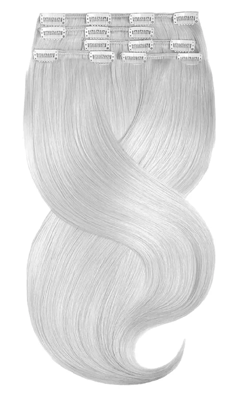 Clip-in Extensions Metallic Silver Blond