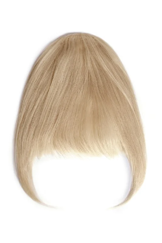 Clip in /on Remy Human Hair Fringe / Bangs - Light Ash Blonde (#22)