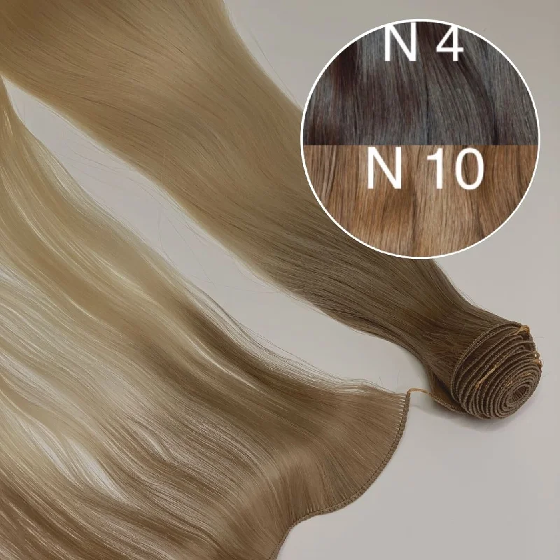 Hair Wefts Hand tied / Bundles Color _4/10 GVA hair_One donor line