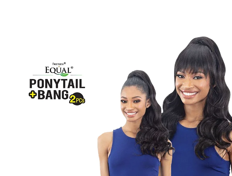 SNG FREETRESS EQUAL SYNTHETIC PONYTAIL + BANG - LOOSE WAVE ( 2PIECES )