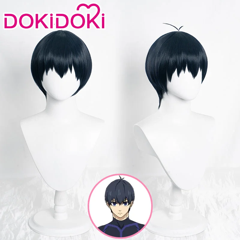 【Ready For Ship】DokiDoki Anime Blue Lock Cosplay Isagi Yoichi Wig Short Black Wig