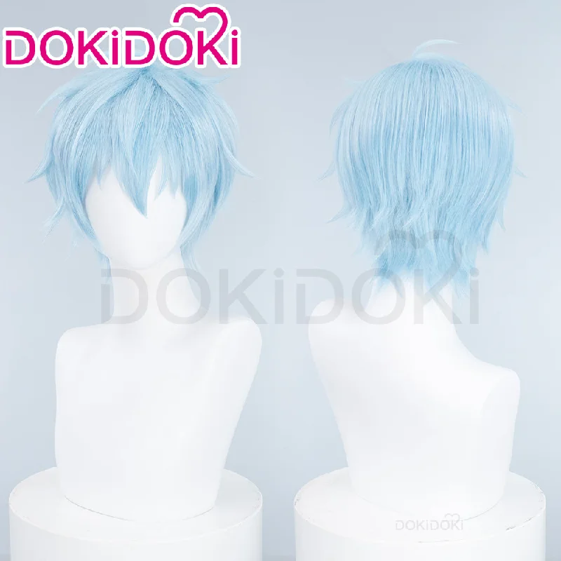 DokiDoki Anime Cosplay Wig Short Straight Blue Hair