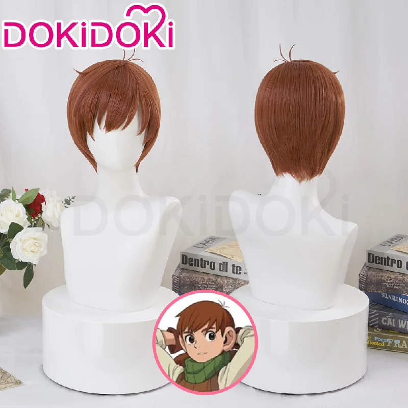 【Ready For Ship】DokiDoki Anime Delicious in Dungeon Cosplay Chilchuck Wig Short Brown Wig Dungeon Meshi