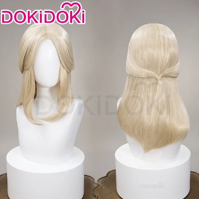 DokiDoki Anime Frieren: Beyond Journey's End Cosplay Lugner Wig Long Straight Linen Hair