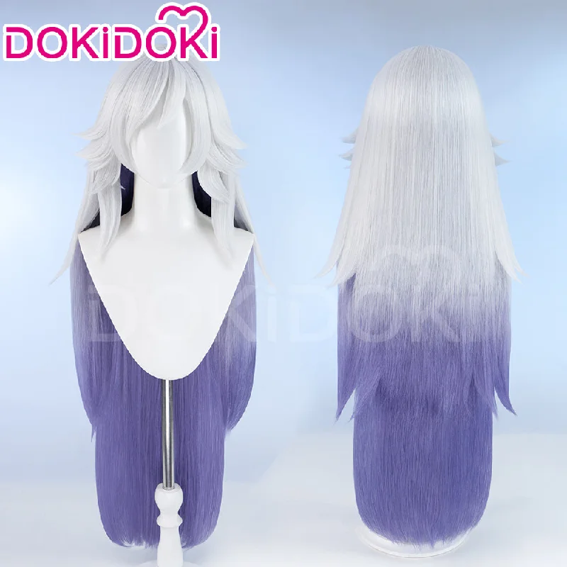 DokiDoki Anime Hell Hotel Cosplay Wig Long Straight White Purple Hair