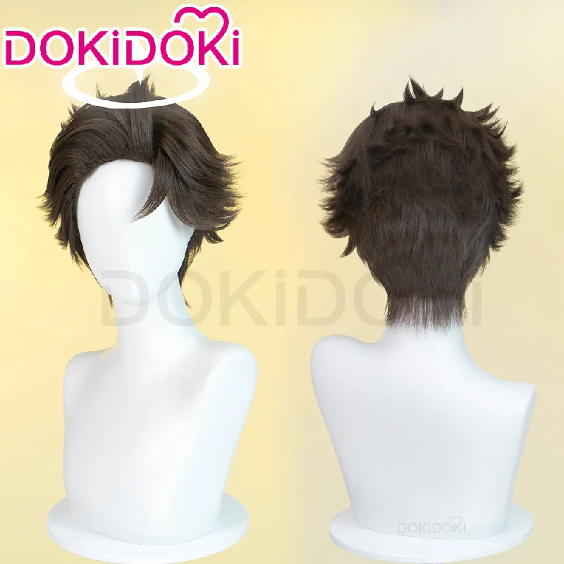 DokiDoki Anime Hell Hotel Cosplay Wig Short Straight Brown Hair