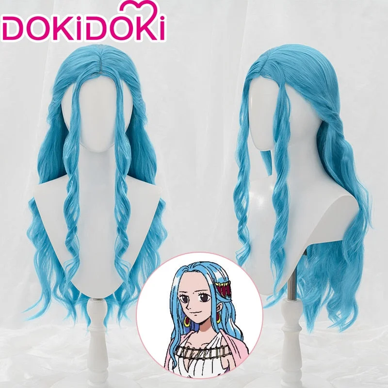 【Ready For Ship】DokiDoki Anime Nefeltari Vivi Women Blue Long Curls Cosplay Wig