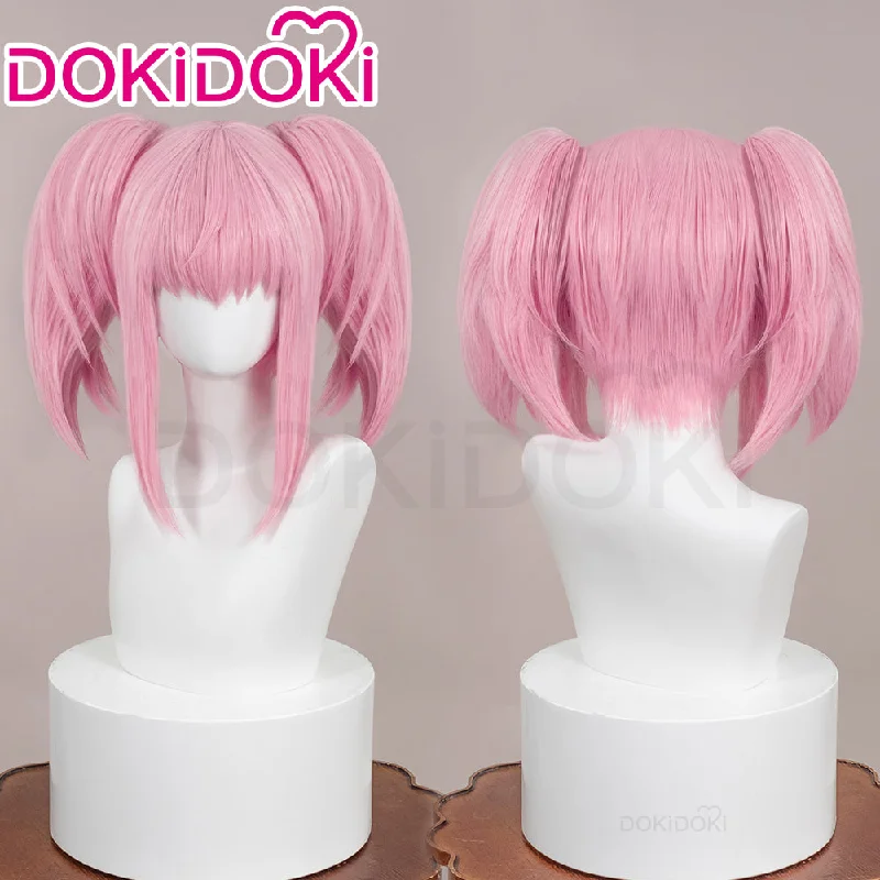 【Ready For Ship】DokiDoki Anime Shugo Chara Cosplay Hinamori Amu Daiya Wig Long Straight Double Ponytail Pink Hair Amulet Clover